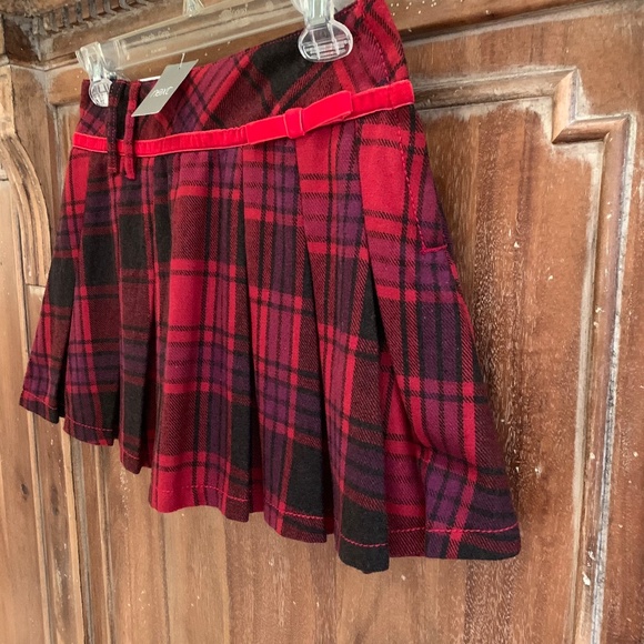 NEXT UK Girls Red Plaid Pleated Poly/ Wool Blend Skirt Size 11 YRS - Picture 4 of 9